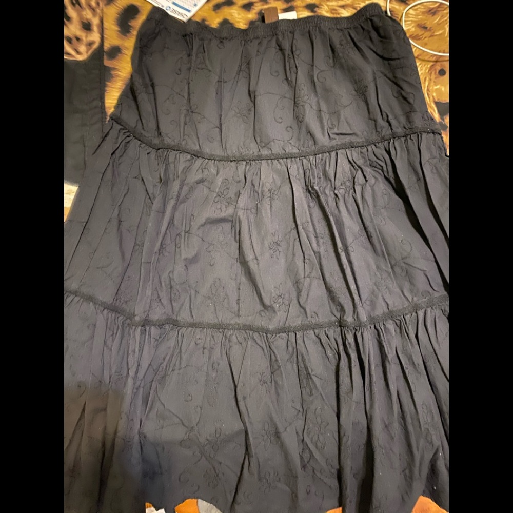 Basic Editions Tiered Maxi Skirt